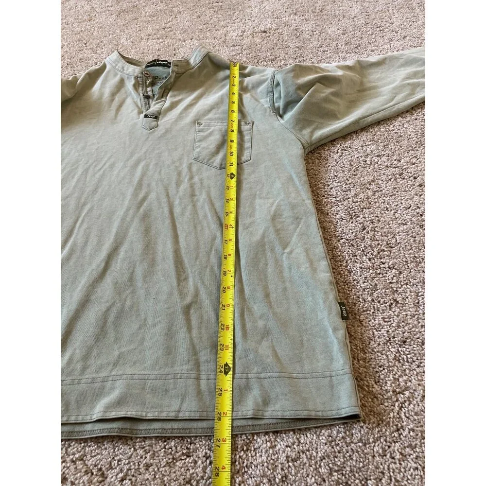 VTG Jeep Men's Green Long‎ Sleeve Size Large 90s Collared Winter